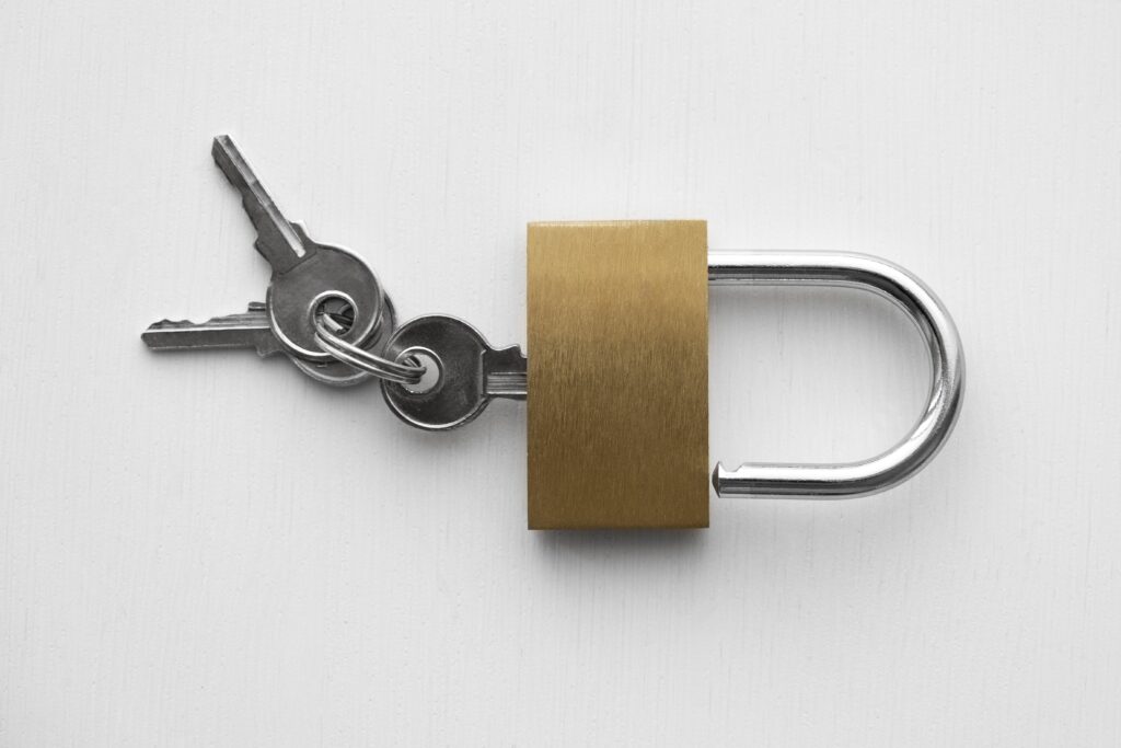 Key in open lock